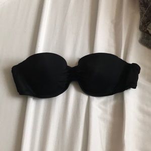 Black strapless bikini top